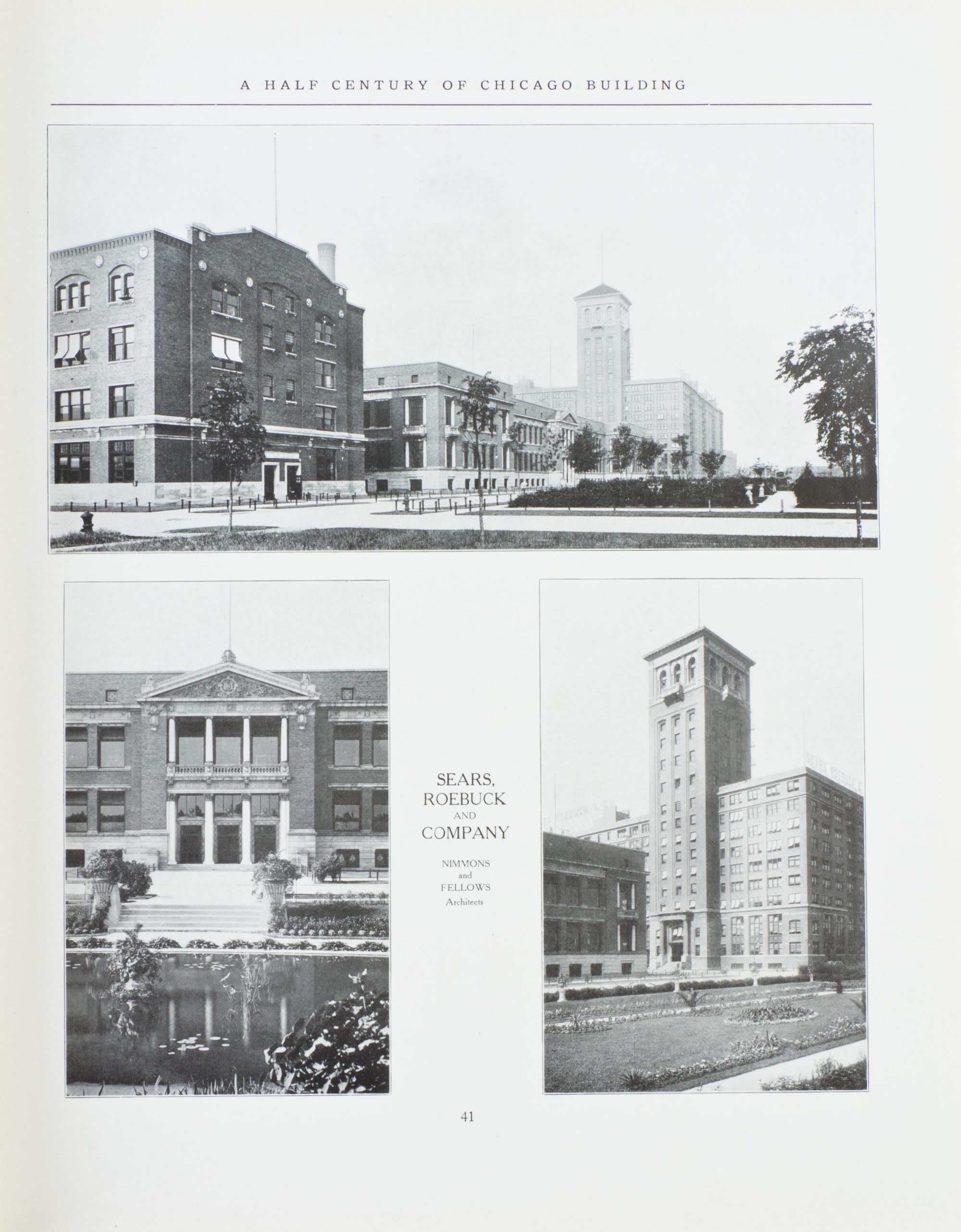 (CHICAGO) JONES, JOHN H., ed. A Half Century of Chicago Building. Chicago, 1910.