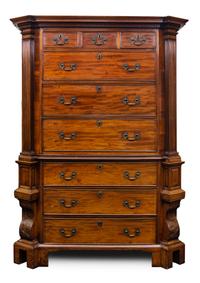 An English Chest-on-Chest Height 72 1/2 x width 52 1/2 x depth 25 inches. — CIRCA 1800