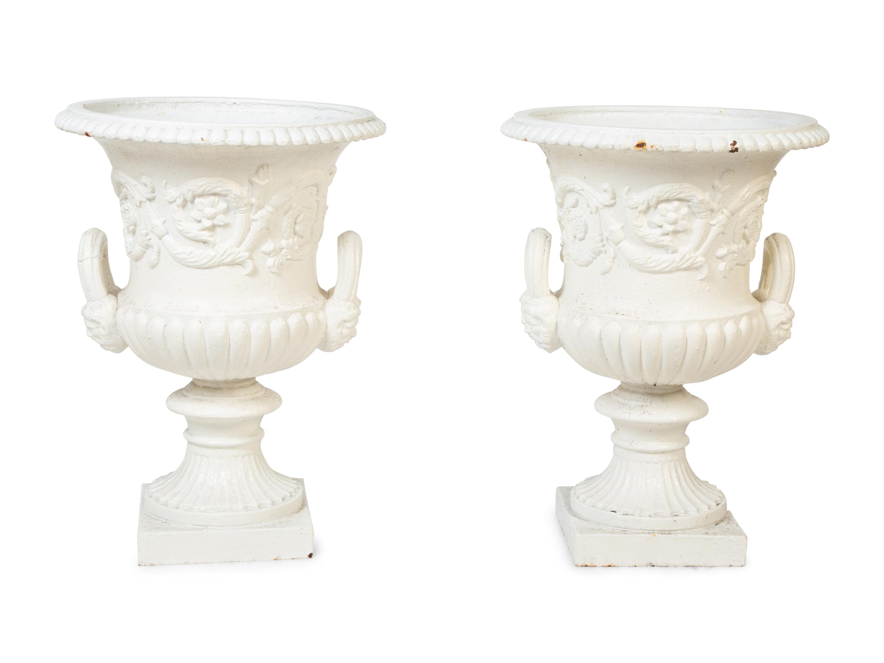 A Pair of Continental Cast Iron Urns — EARLY 20TH CENTURY