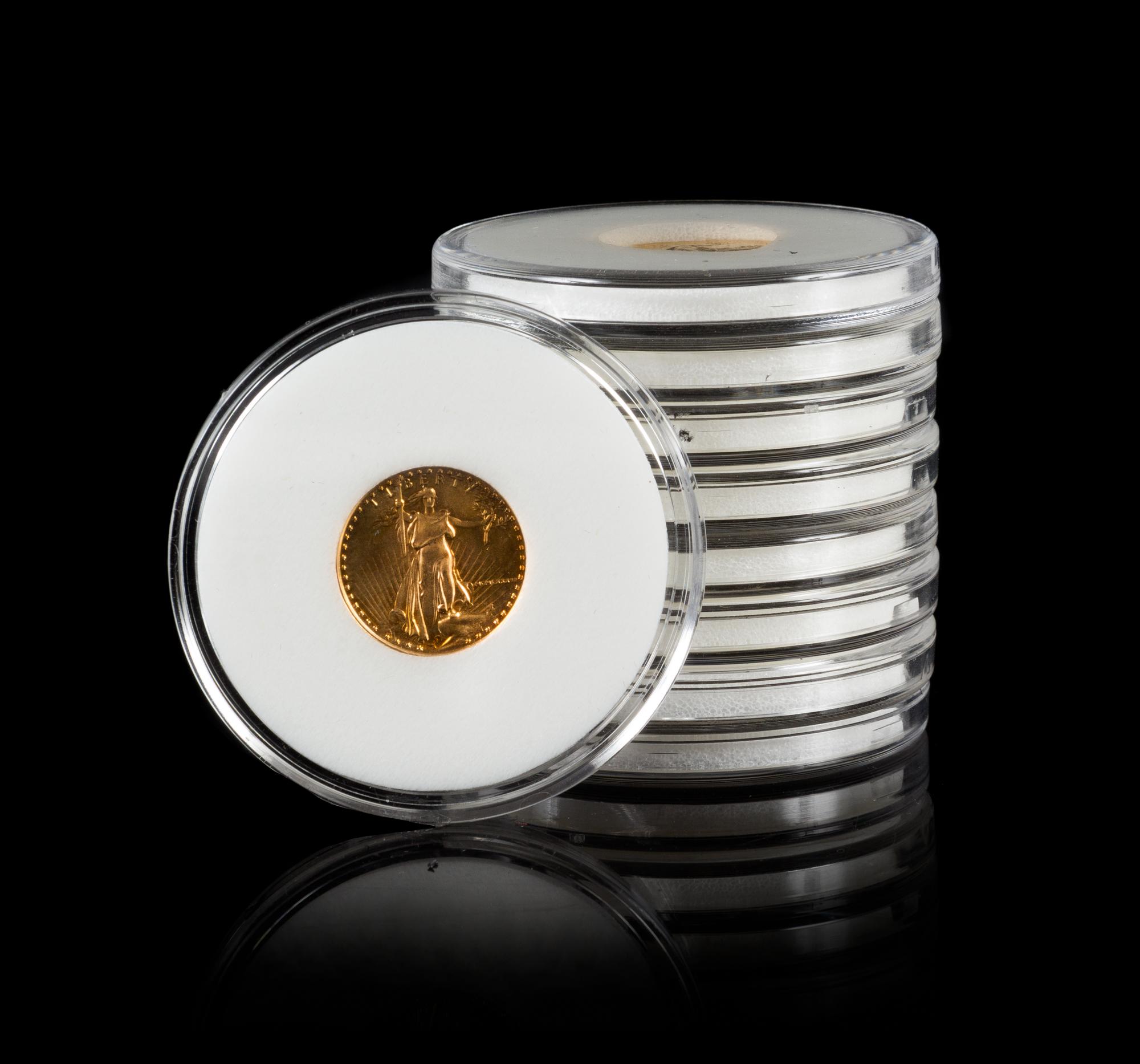 A Collection of 9 United States Eagle 1/10 oz. Gold Round
