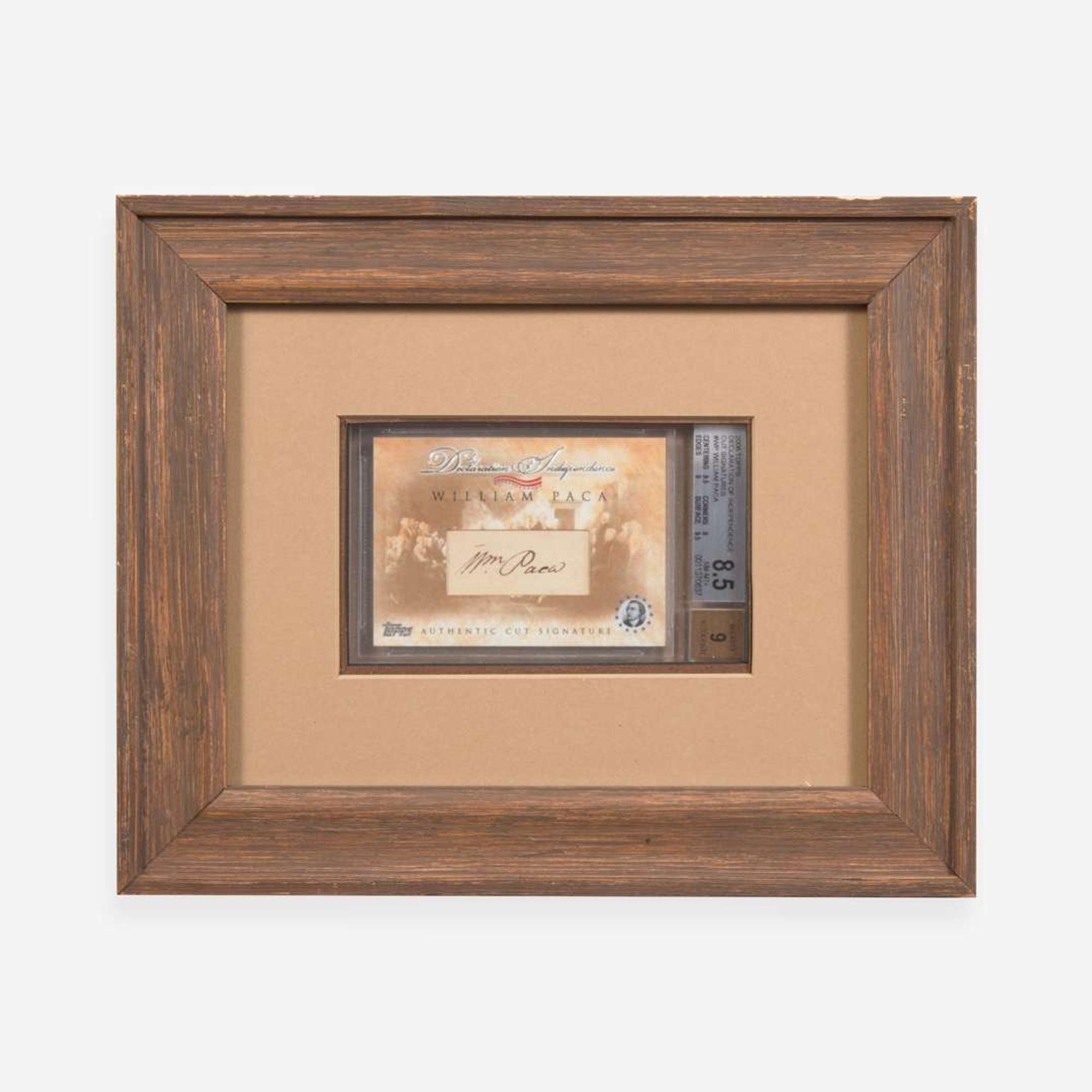 [Declaration of Independence] [Maryland] Paca, William Cut Signature