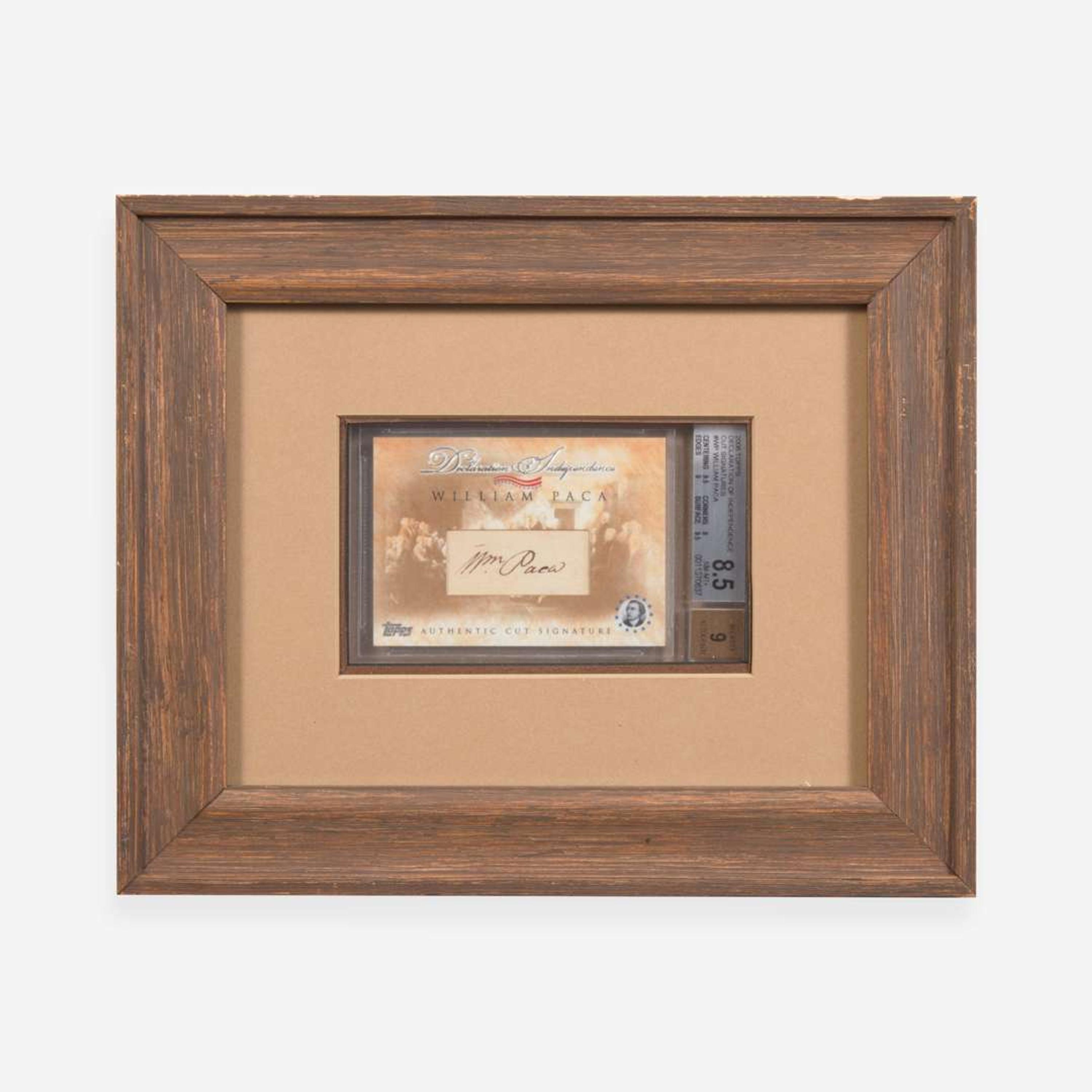 [Declaration of Independence] [Maryland] Paca, William Cut Signature