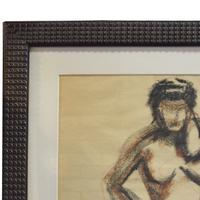 A Framed Pastel Figural Drawing 31.5" W x .5" D x 26.25" H — United States, 20th Century