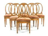 A Set of Six Dutch Pearwood Dining Chairs Height 36 1/2 inches. — 19TH CENTURY
