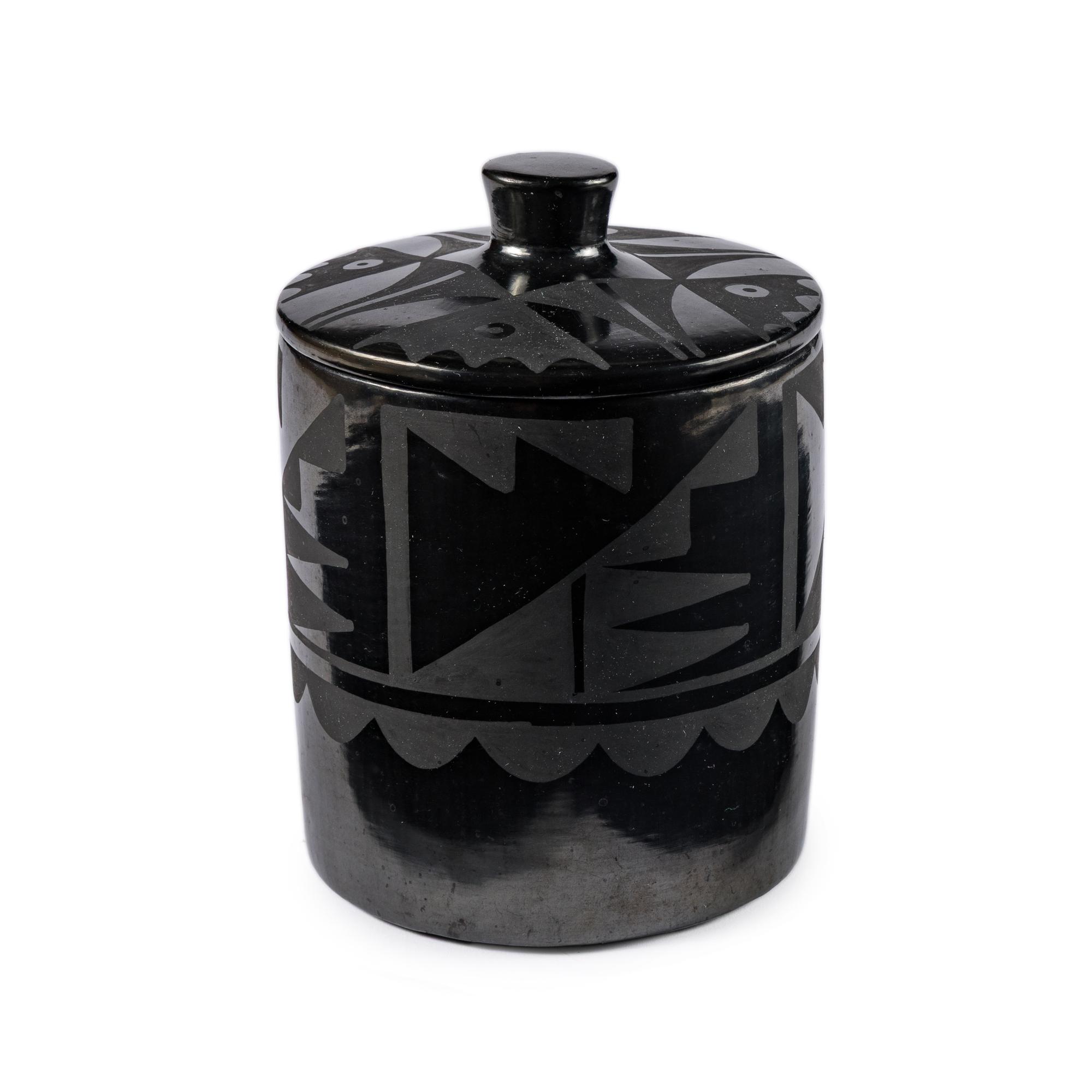 Maria Martinez (San Ildefonso, 1887-1980) — Blackware Pottery Lidded Container 1923-1925