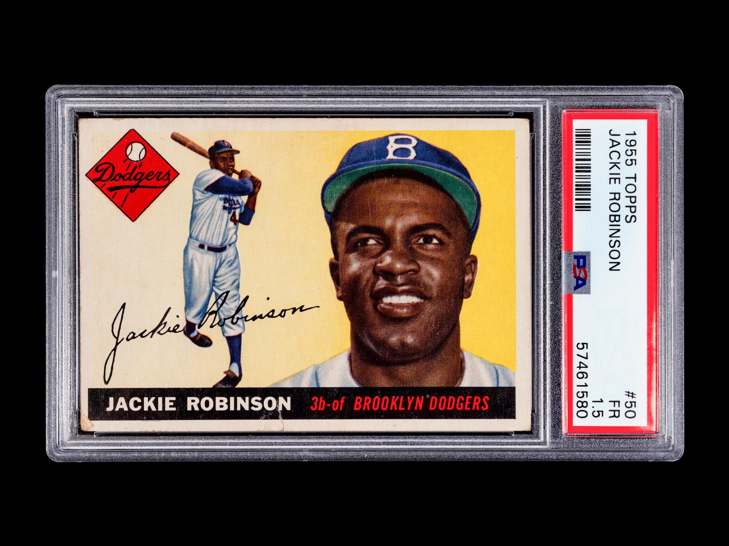 A 1955 Topps Jackie Robinson Baseball Card No. 50 (PSA 1.5 FAIR)