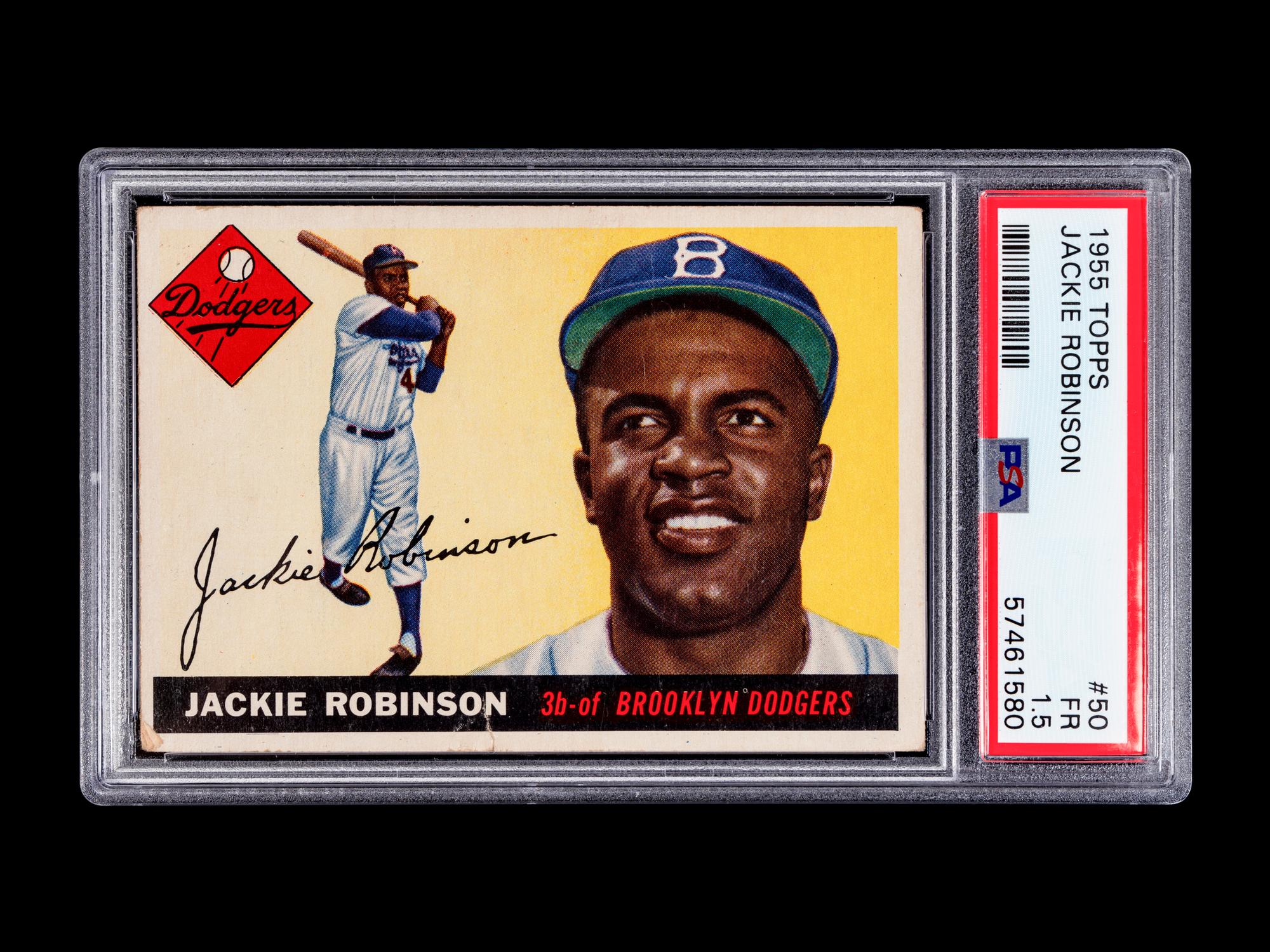 A 1955 Topps Jackie Robinson Baseball Card No. 50 (PSA 1.5 FAIR)