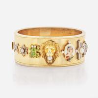 A 14K Yellow Gold and Gemstone Bracelet