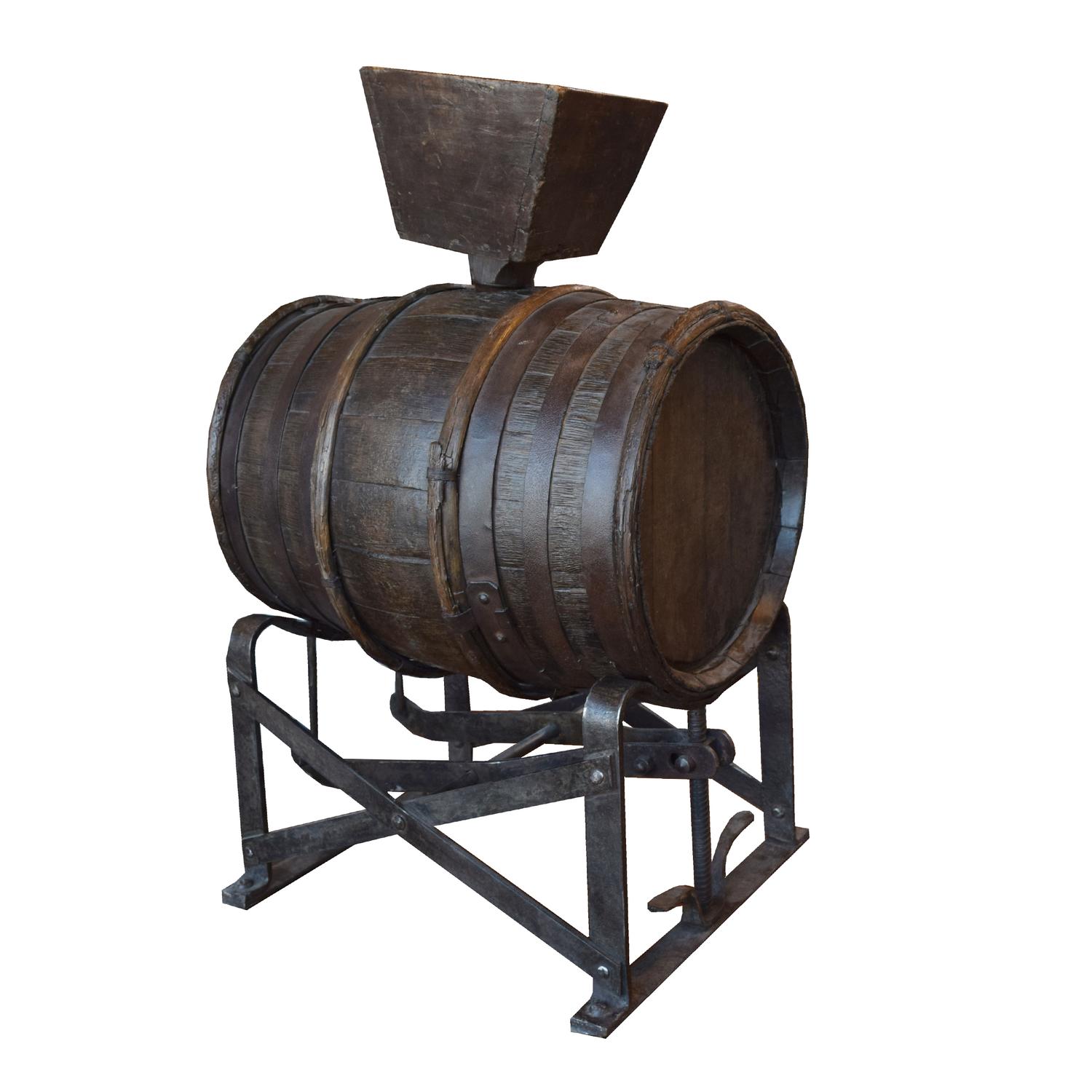 An Iron and Wood Wine Caddy 22.5" W x 17.5" D x 35" H — France, 19th Century