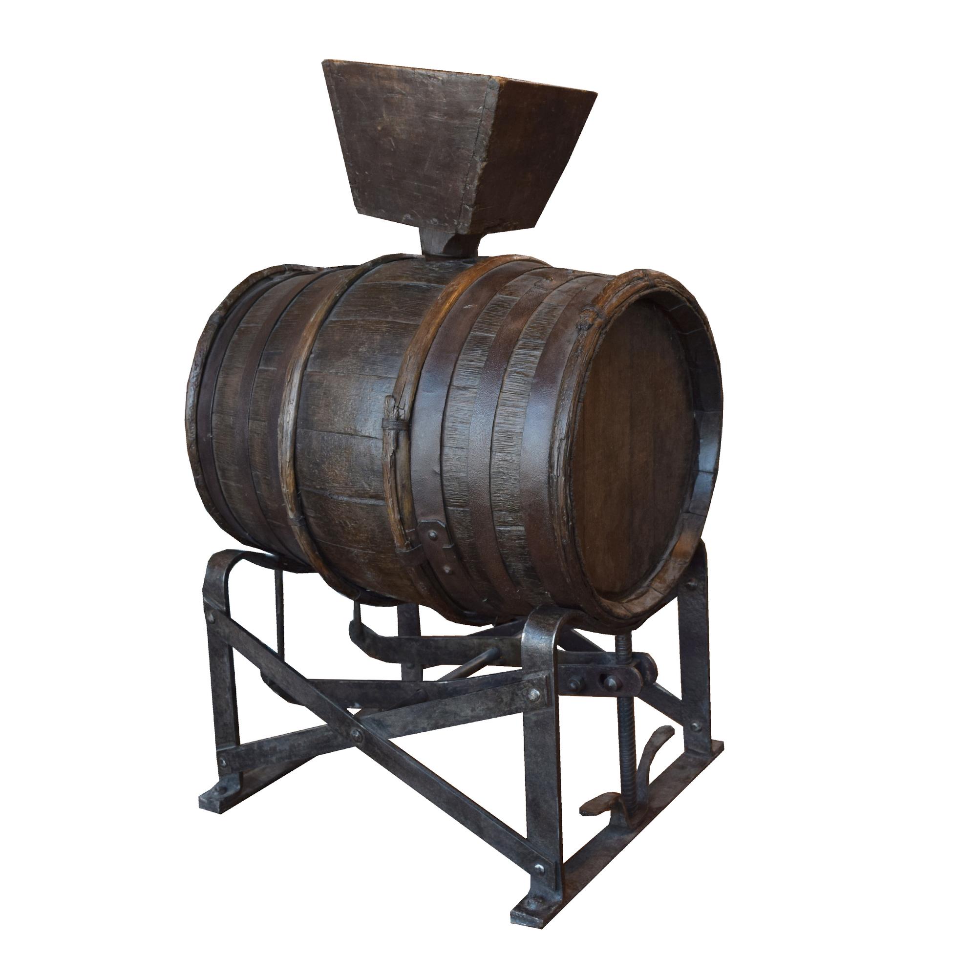 An Iron and Wood Wine Caddy 22.5" W x 17.5" D x 35" H — France, 19th Century