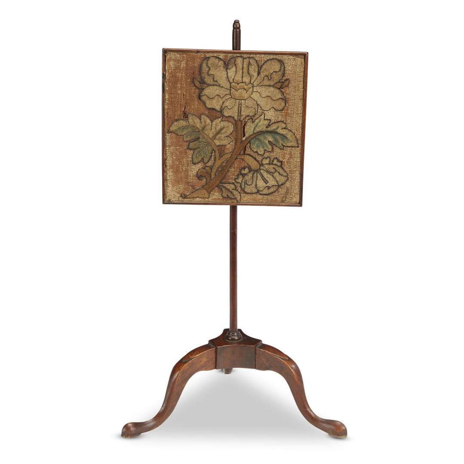 Queen Anne miniature pole screen 18th century