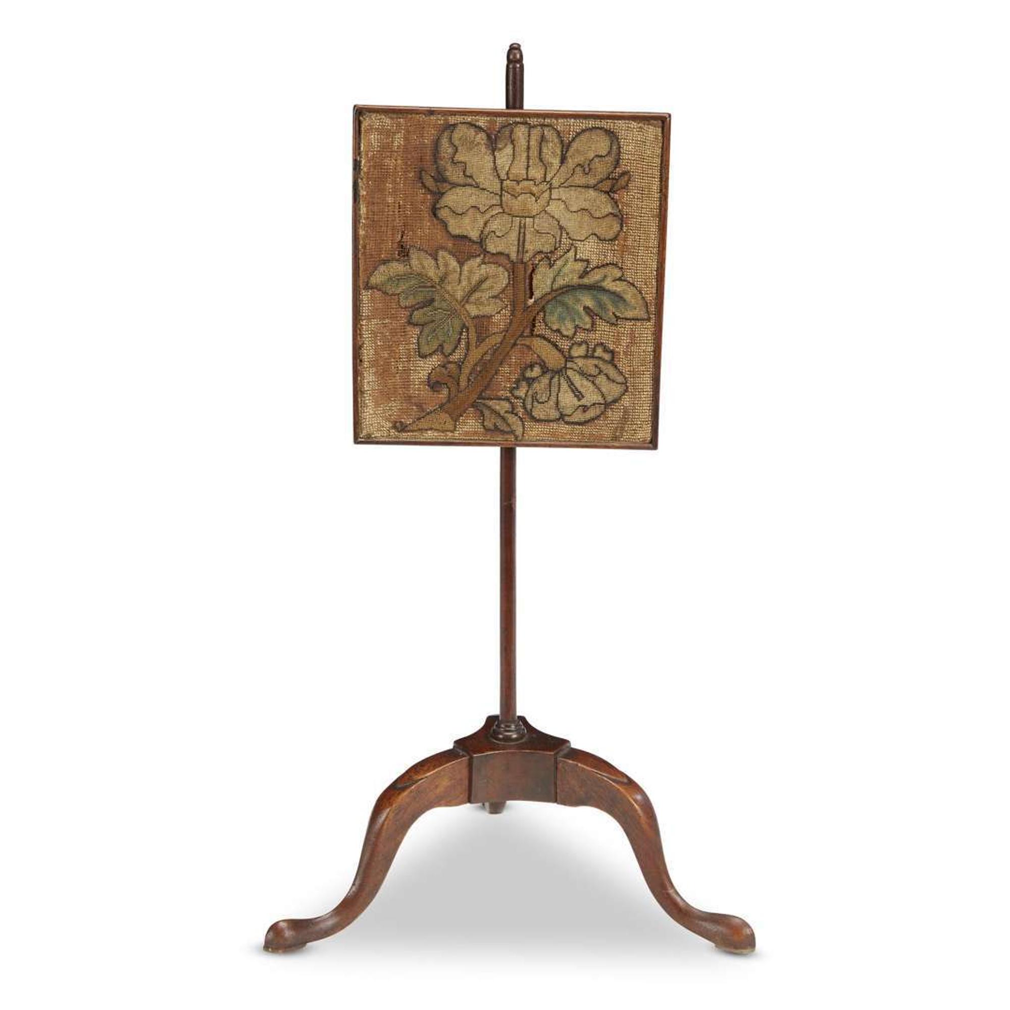 Queen Anne miniature pole screen 18th century