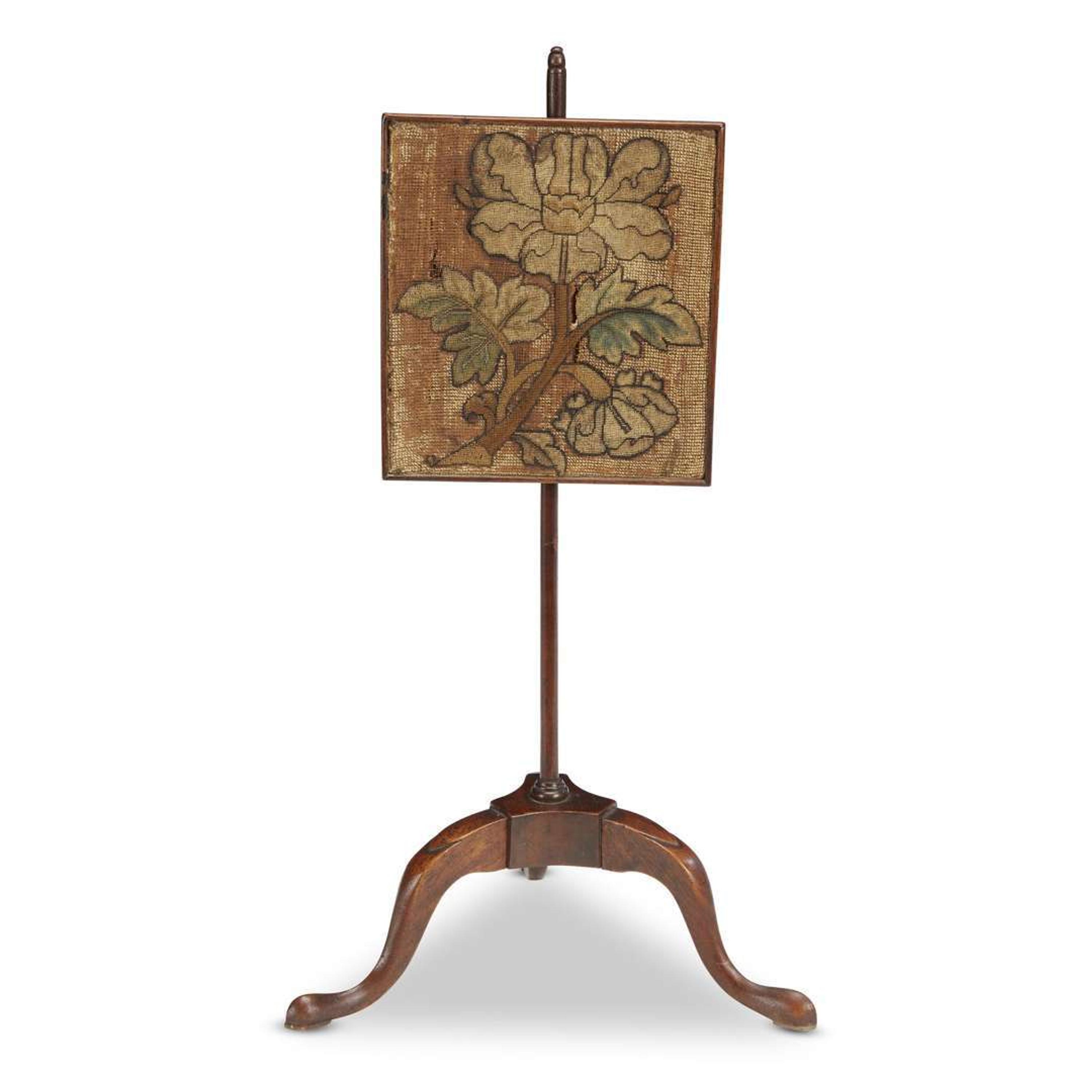 Queen Anne miniature pole screen 18th century