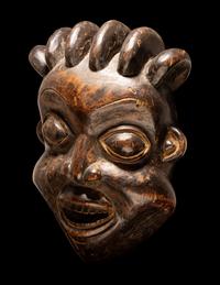 A Bamum Wood Helmet Mask