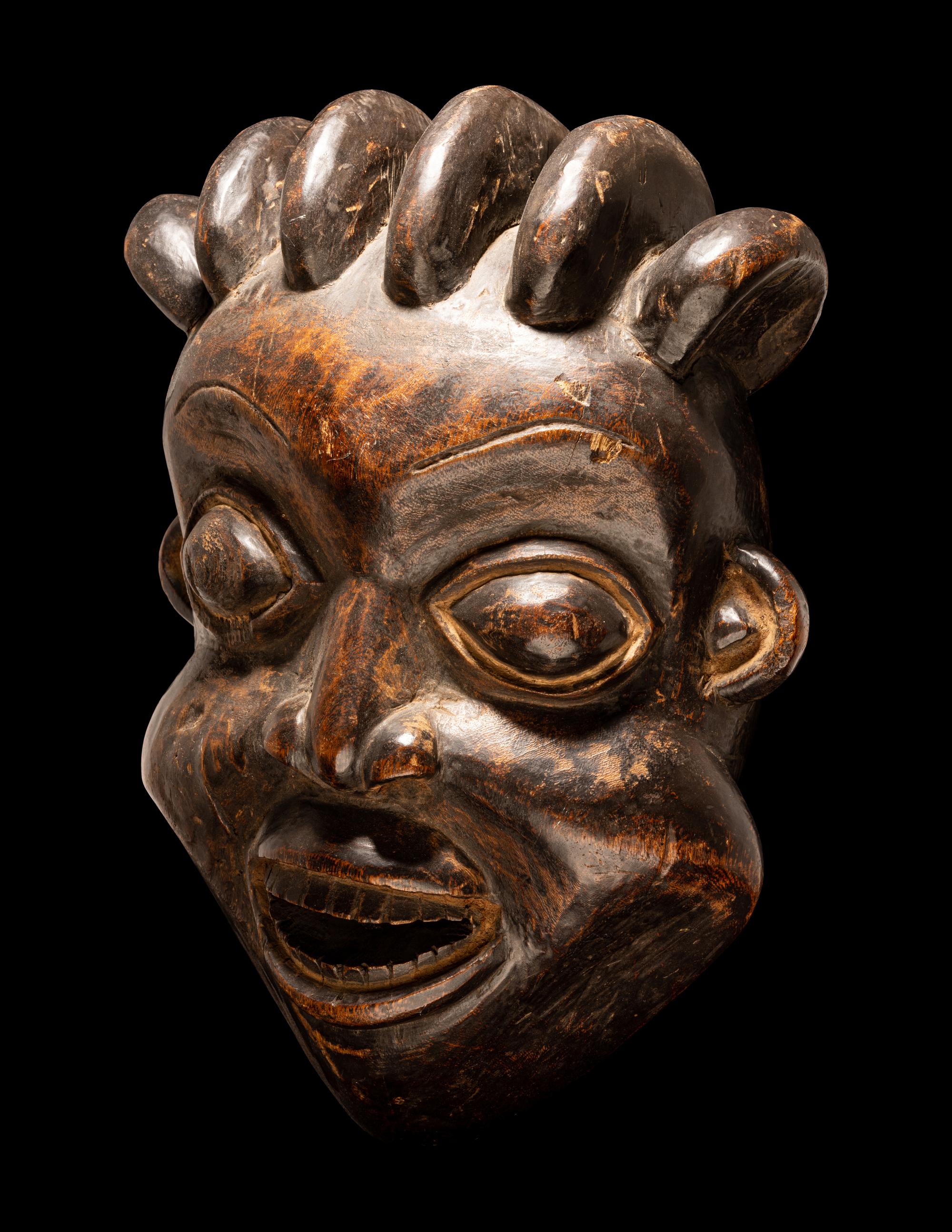 A Bamum Wood Helmet Mask