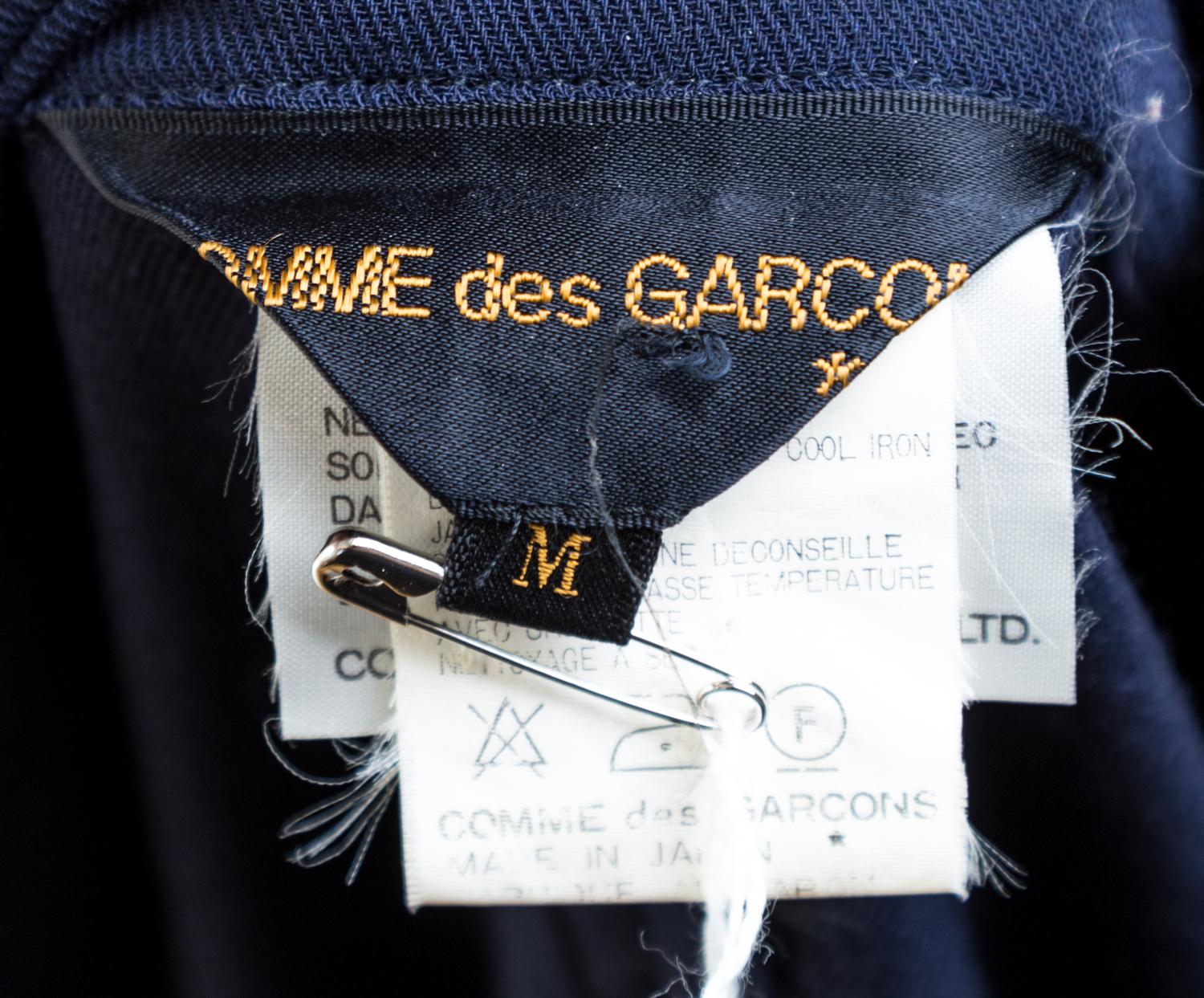 A Comme des Garcons Navy Wool Coat, Size M.