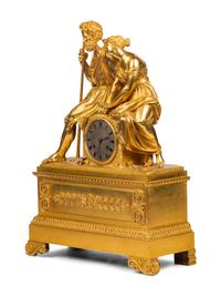 A Louis Philippe Gilt Bronze Mantel Clock
