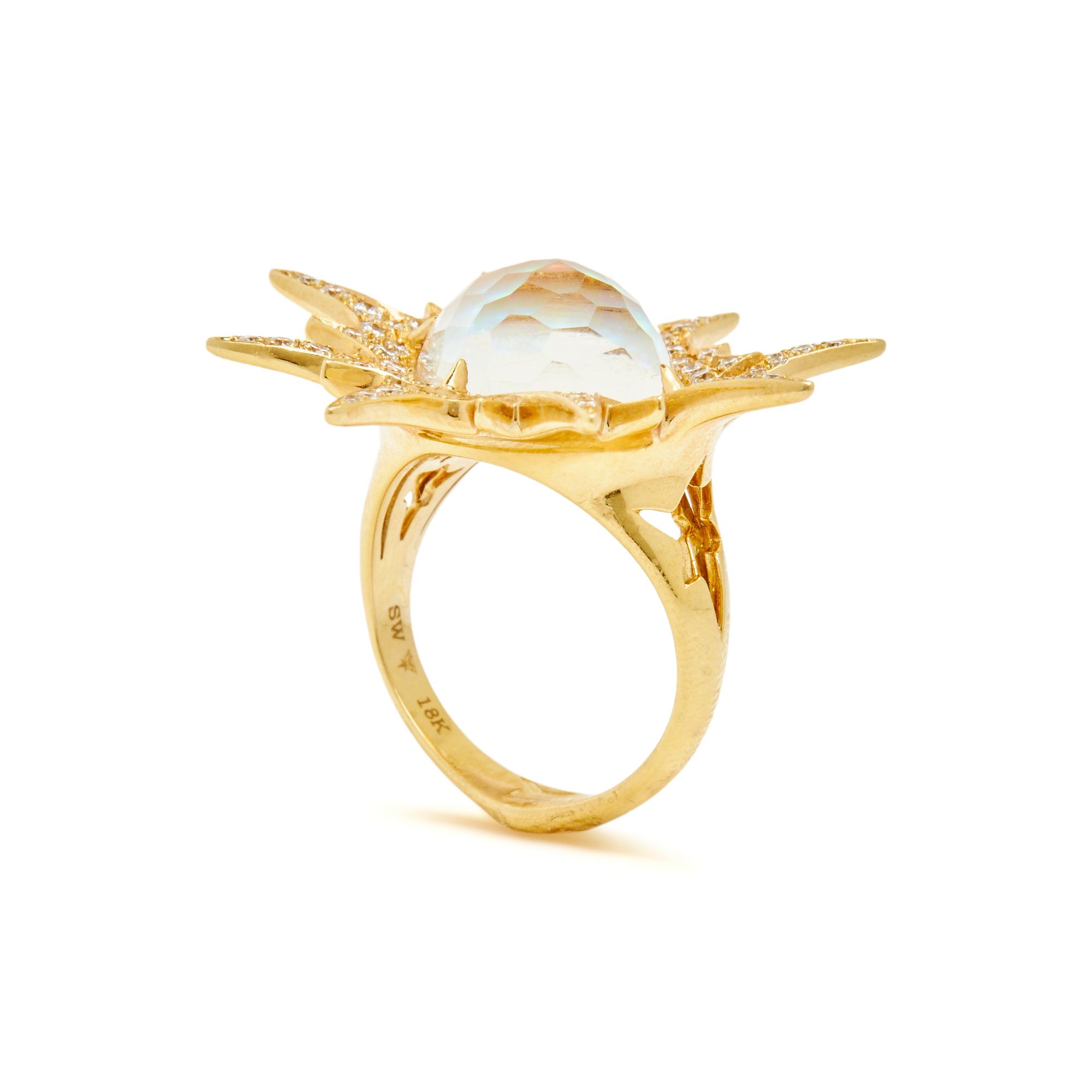STEPHEN WEBSTER, QUARTZ AND DIAMOND 'CRYSTAL HAZE' RING