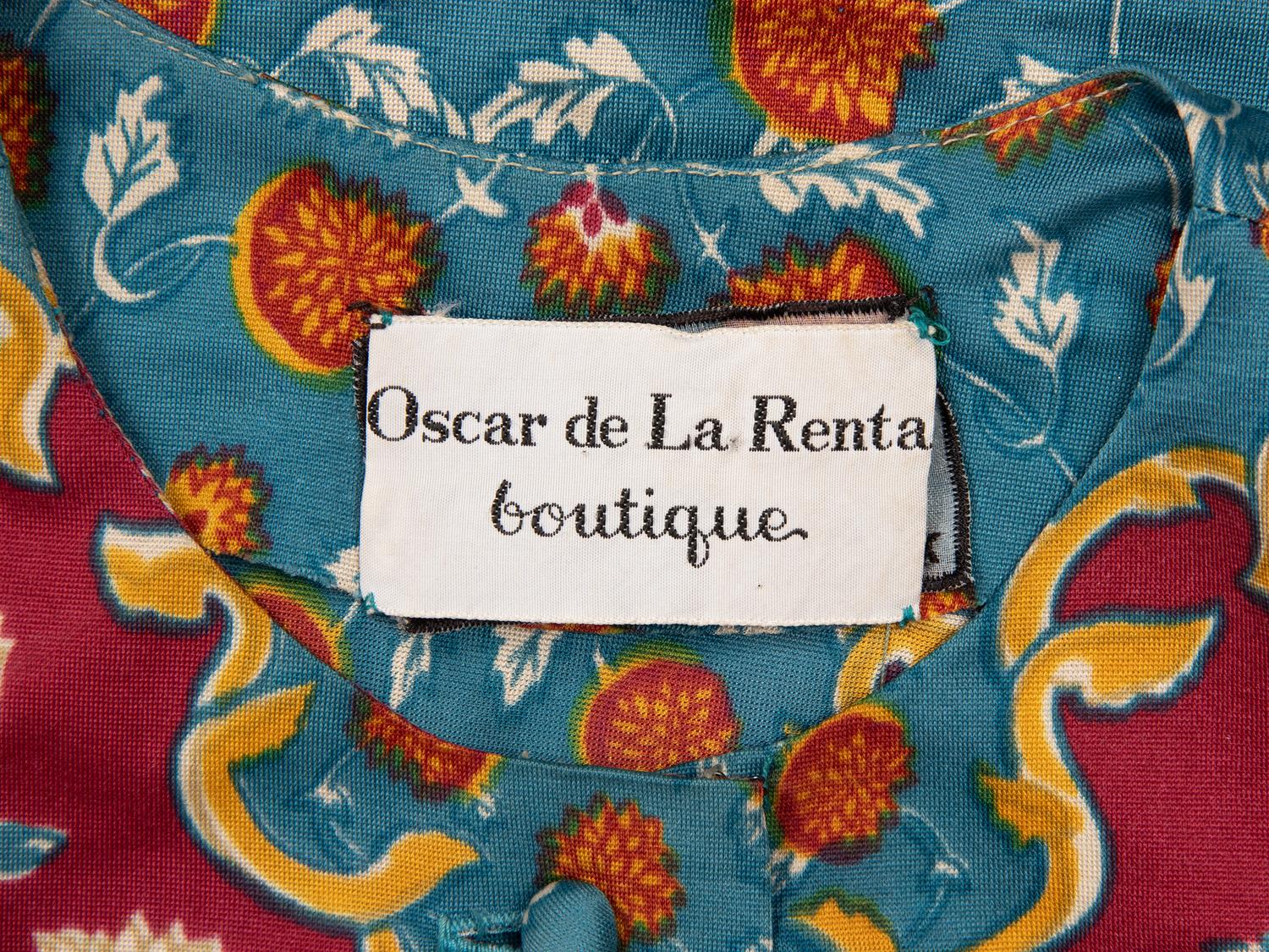 Oscar de la Renta, Printed Dress, 1970's