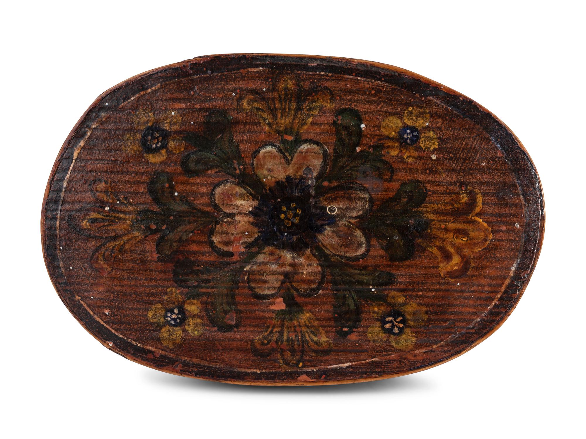 A Shaker Style Paint Decorated Oval Box