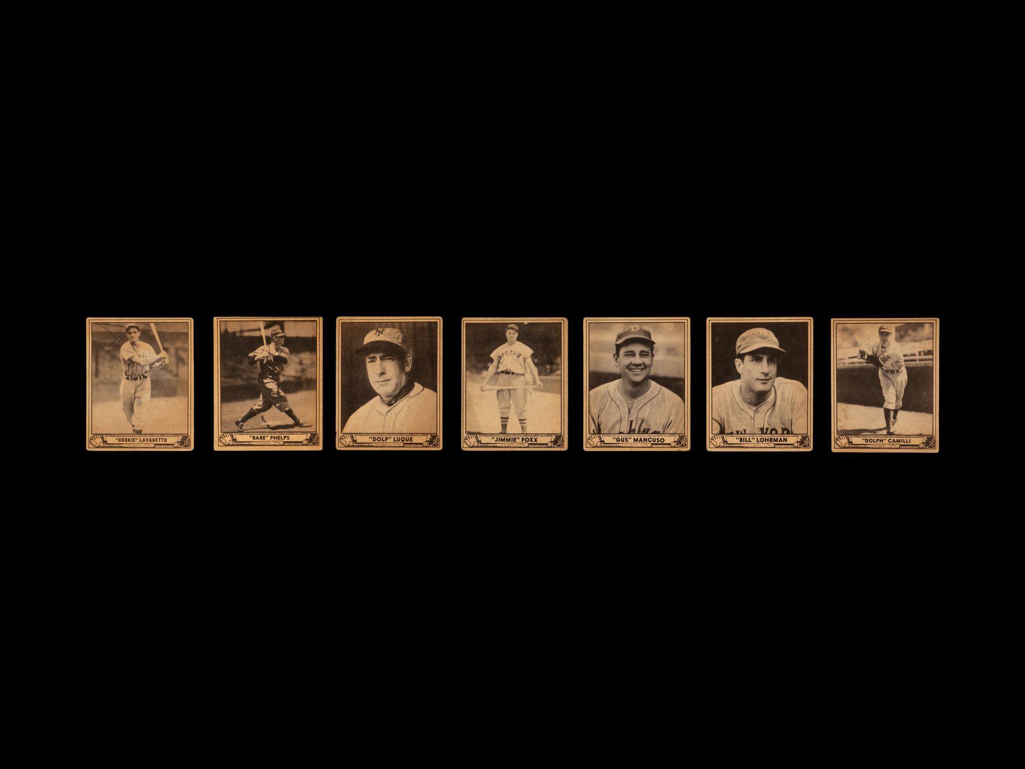 A Collection of 1939 and 1940 Play Ball Baseball Cards Including Jimmie Foxx and Multiple Hall of Famers