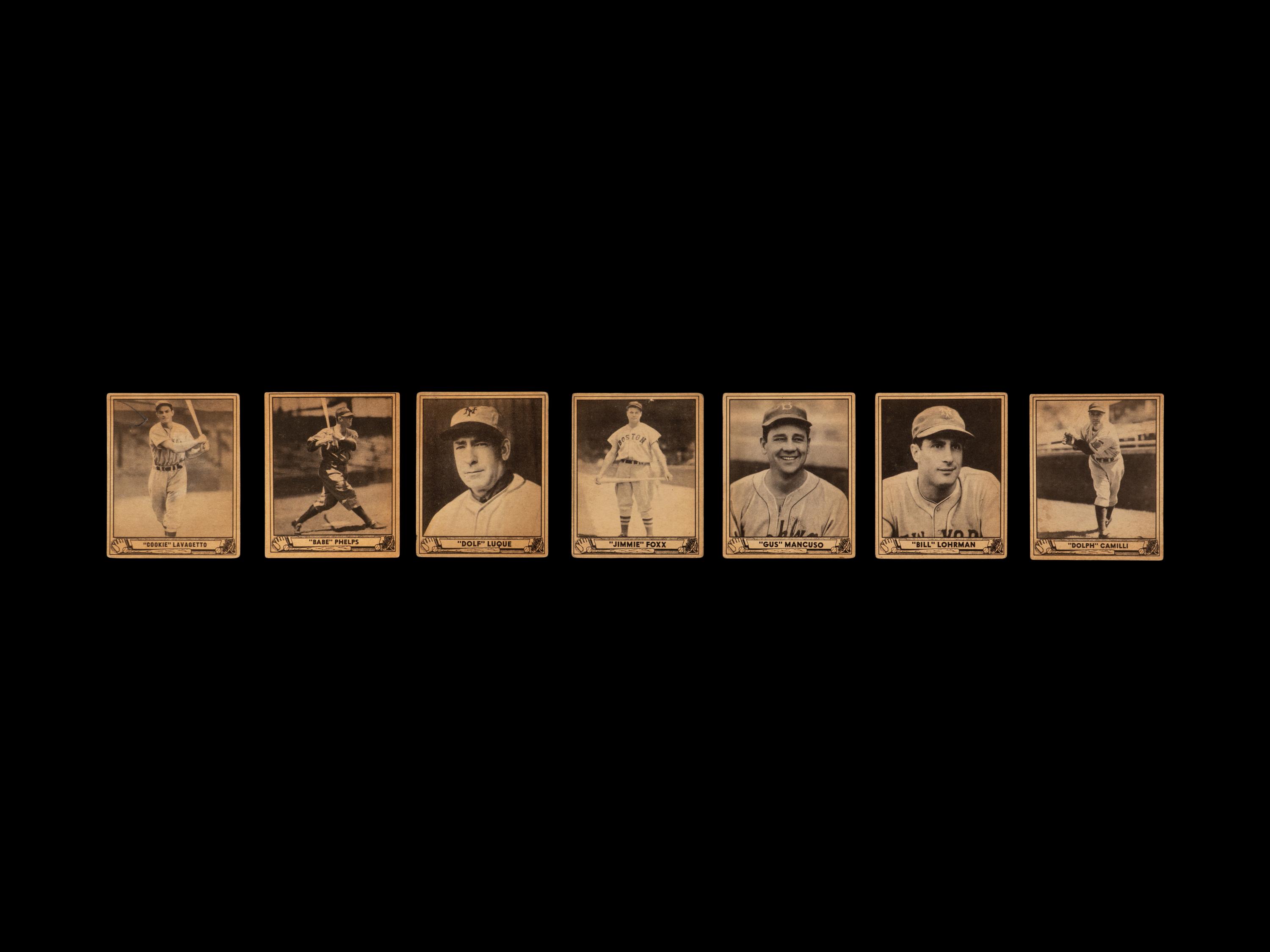 A Collection of 1939 and 1940 Play Ball Baseball Cards Including Jimmie Foxx and Multiple Hall of Famers