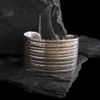 Early Navajo Stamped and Chiseled Ingot Cuff Bracelet