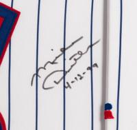 A Mike Ditka Worn and Signed Chicago Cubs Opening Day First Pitch Jersey Presentation Formerly Displayed at Mike Ditka’s Restaurant