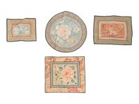 Five Chinese Silk Embroidery Panels