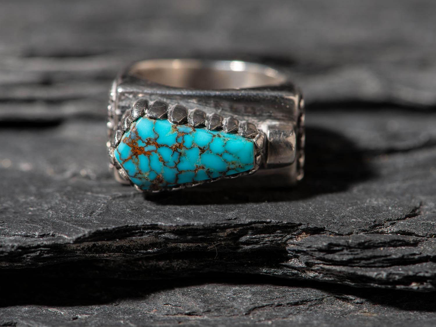 Sterling Silver and Nevada Blue Turquoise Ring