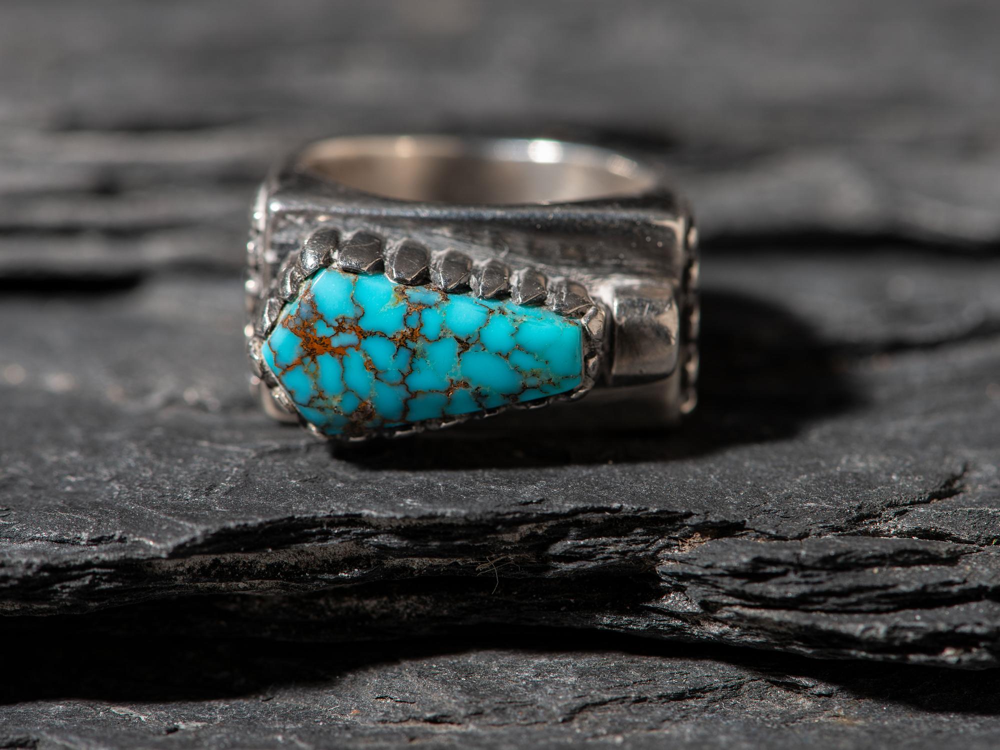 Sterling Silver and Nevada Blue Turquoise Ring