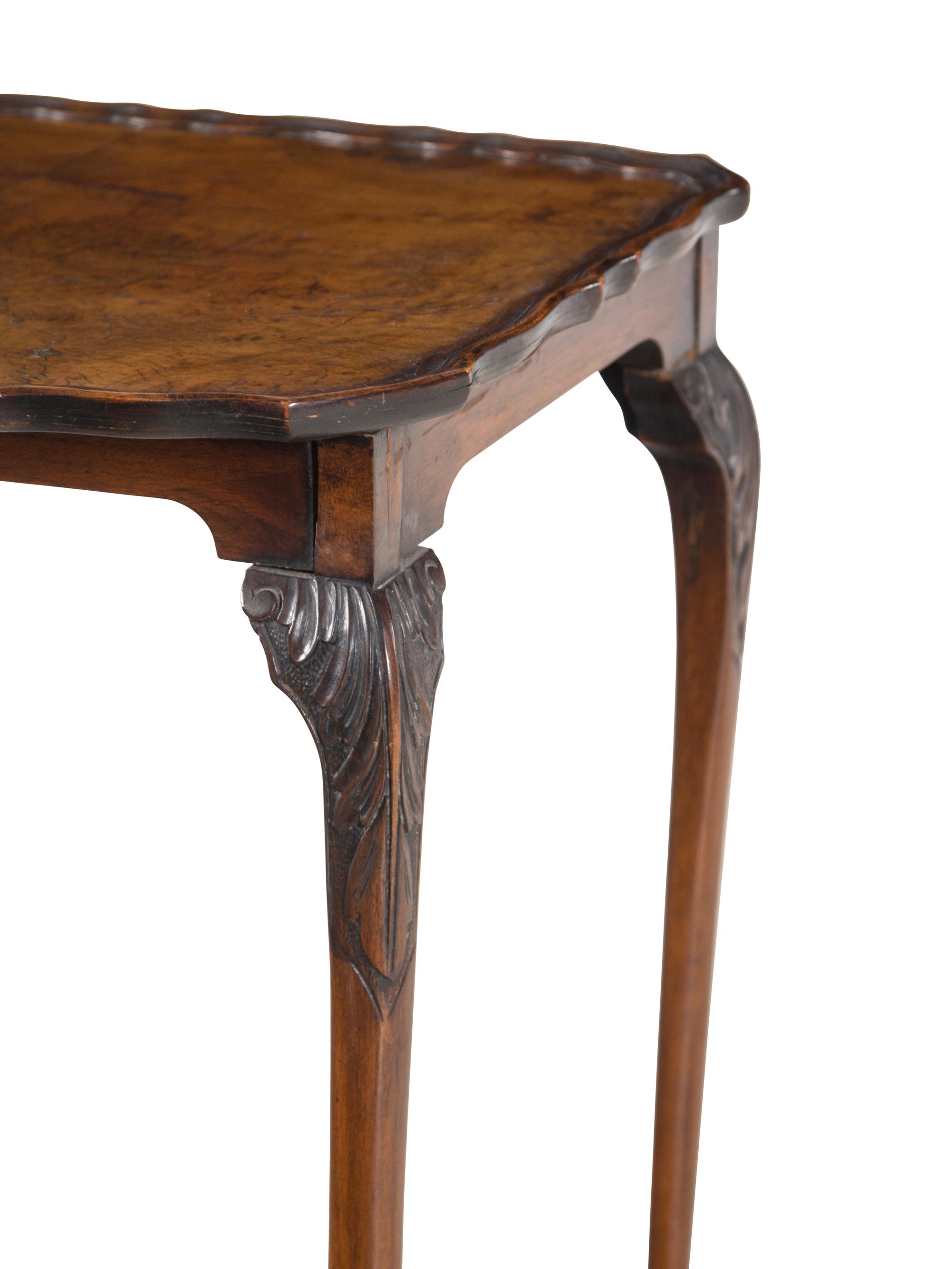 A Pair of George II Style Walnut Tray-Top Tea Tables