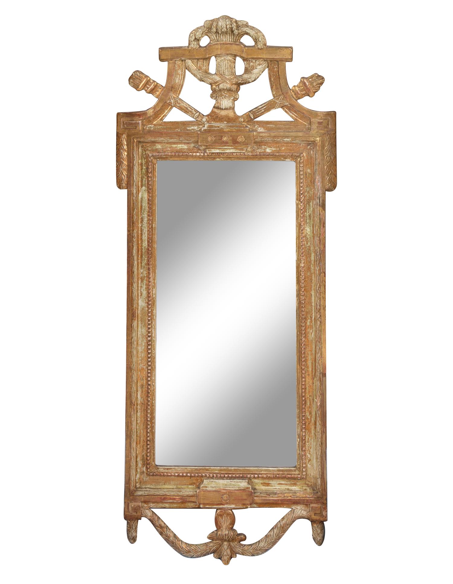 A Swedish Neoclassical Giltwood Mirror