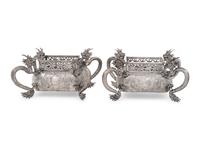 A Pair of Silver Chinese Jardinières