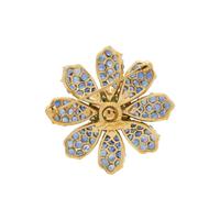 JEAN VITAU, SAPPHIRE, GARNET, AND DIAMOND FLOWER PIN