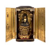 AJapanese Giltwood and Black Lacquer Zushi Shrine