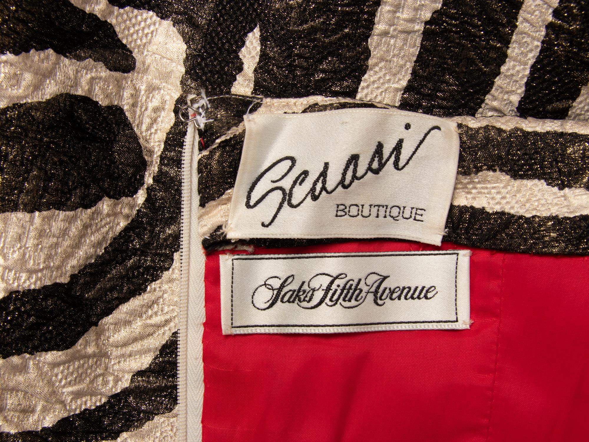 Scaasi, Zebra-Print Evening Gown