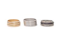 COLLECTION OF GOLD AND GEMSTONE BANDS