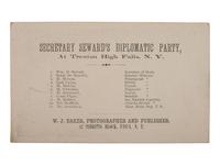 [SEWARD, William H. (1801-1872)]. 3 CDVs including Secretary Seward's Diplomatic Party, At Trenton High Falls, N. Y. Utica, NY: W. J. Baker, 1863.