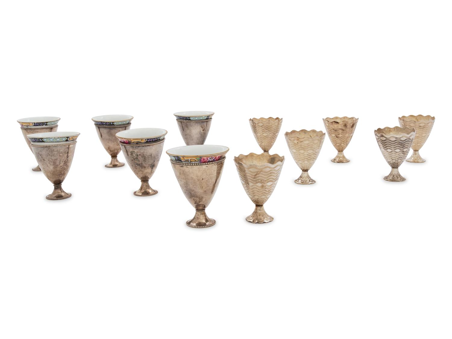Twelve Ottoman Silver Zarfs