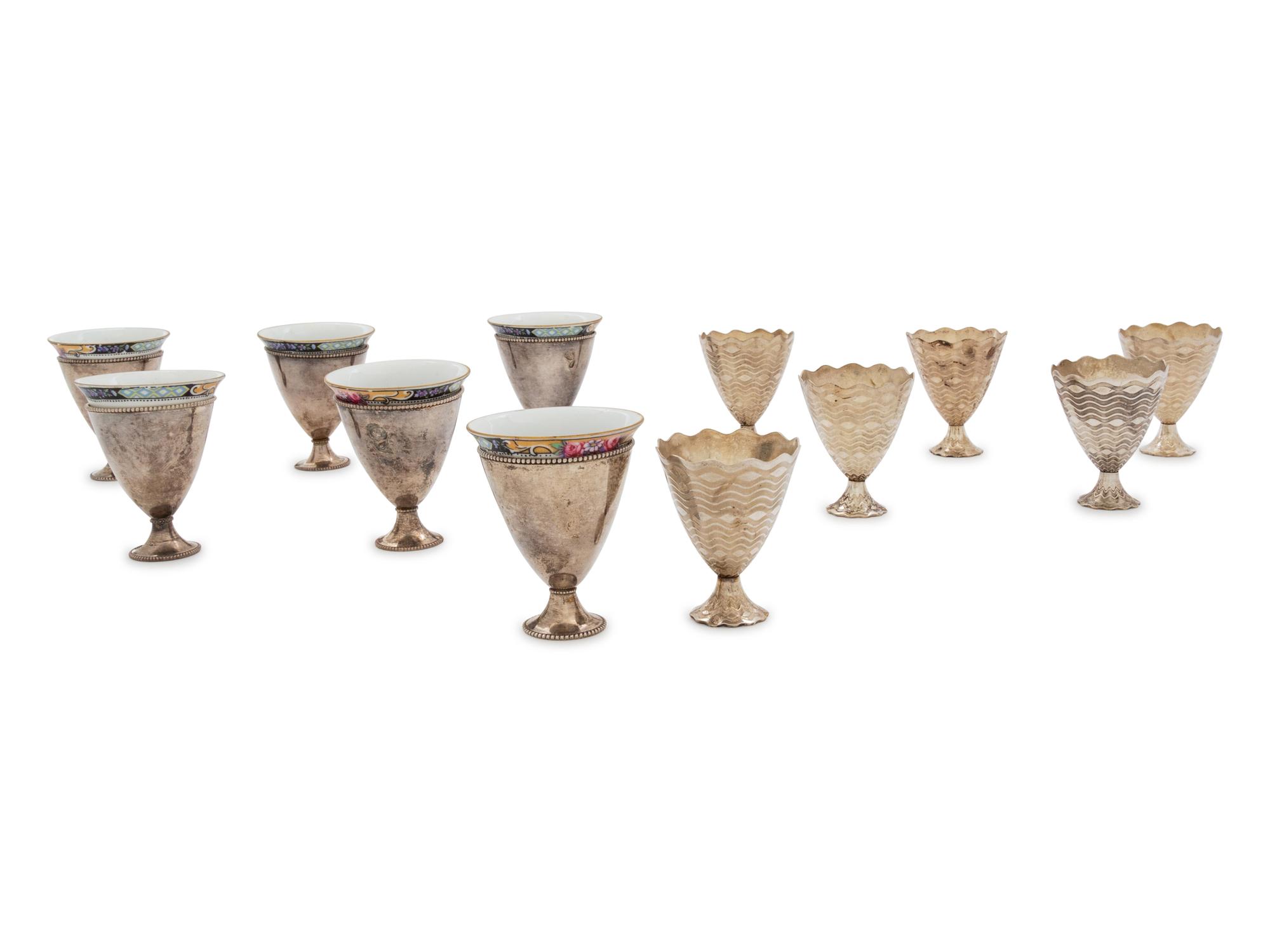 Twelve Ottoman Silver Zarfs