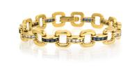 An 18 Karat Yellow Gold, Diamond and Sapphire Bracelet, 19.10 dwts.