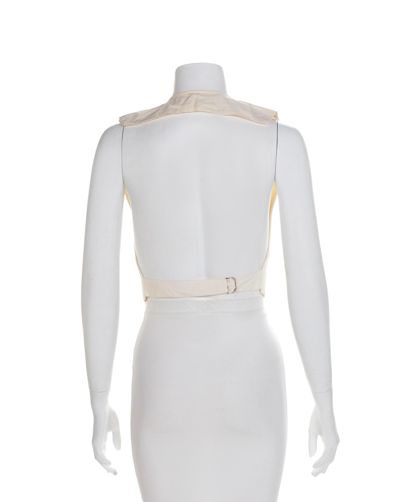 Men's White Cotton Vest, 1900-1920 No size label
