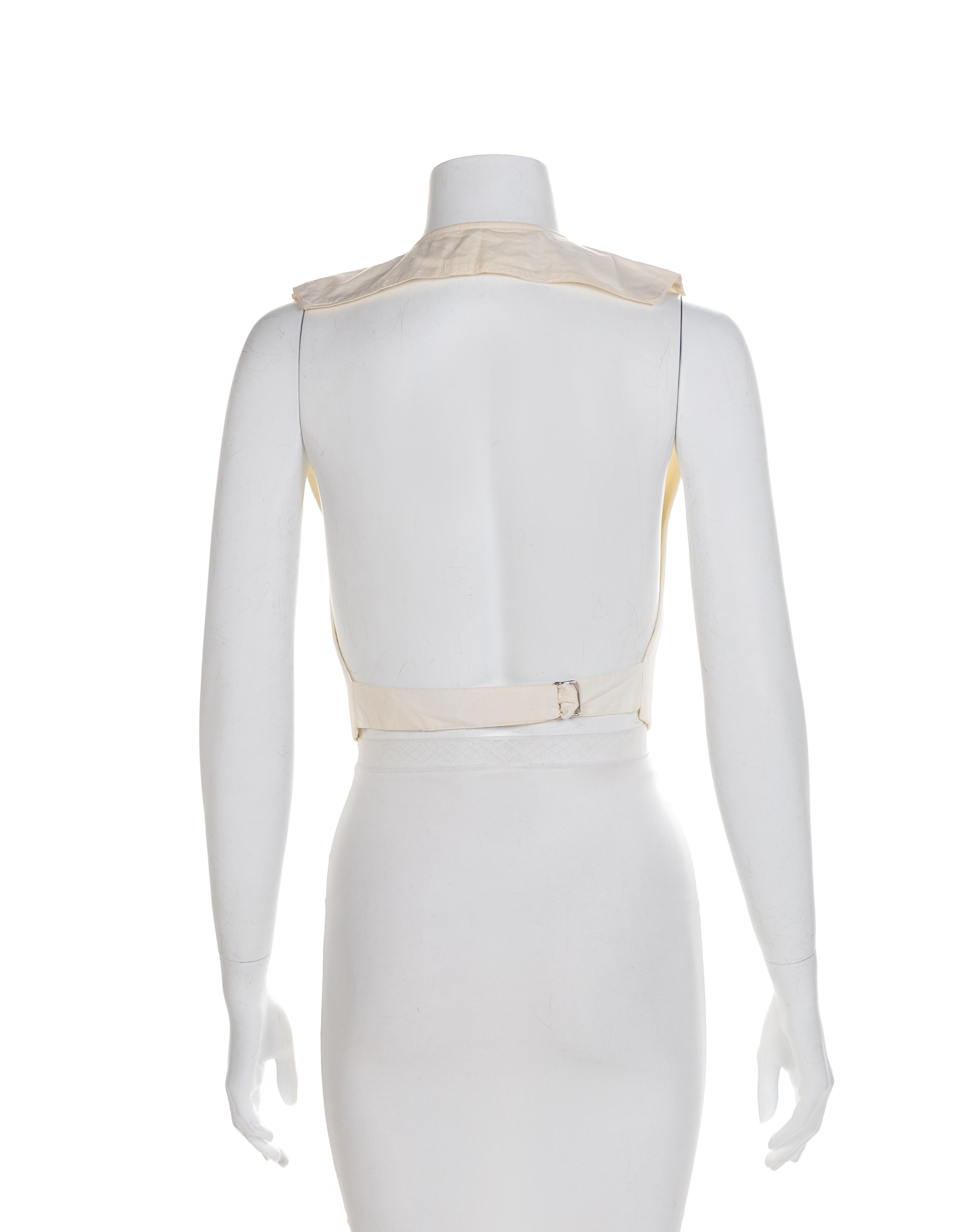 Men's White Cotton Vest, 1900-1920 No size label