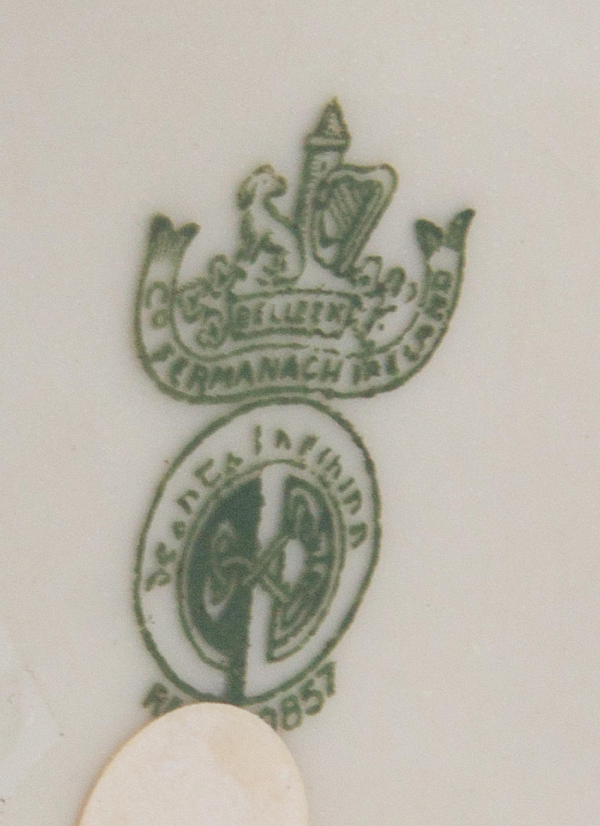 A Belleek Tripod Shamrock Jardiniere Height 10 3/4 inches. — FOURTH GREEN MARK (1946-1955)