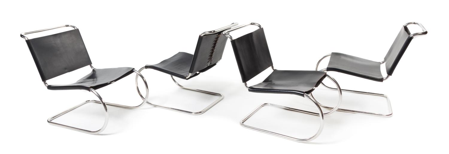 Ludwig Mies van Der Rohe (German/American, 1886-1969), KNOLL INTERNATIONAL, a group of four MR chairs