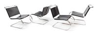 Ludwig Mies van Der Rohe (German/American, 1886-1969), KNOLL INTERNATIONAL, a group of four MR chairs