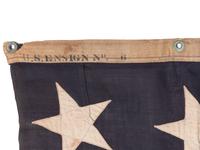 [FLAGS]. 13-star American Naval Ensign stamped "US Ensign No. 6, Navy Yard, New York." 1902.