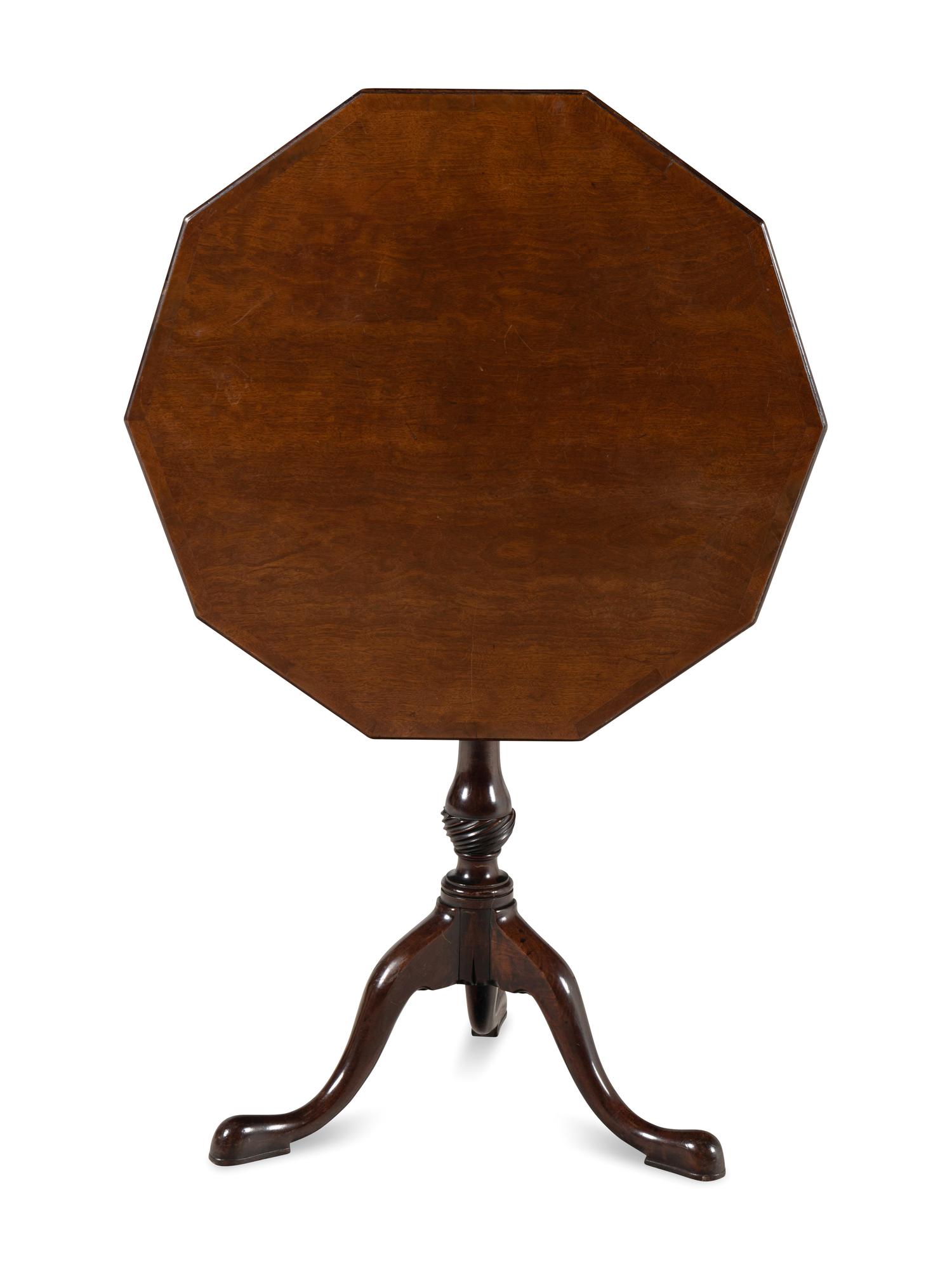 A George III Mahogany Octagonal Top Tea Table