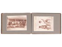 [NATIVE AMERICANS]. JONES, John Edward (1863-1922), photographer. Album containing 50 photographs of the San Carlos Indian Agency, including Apache civilians and police, agency buildings and dwellings, and scenic views. Ca 1904.
